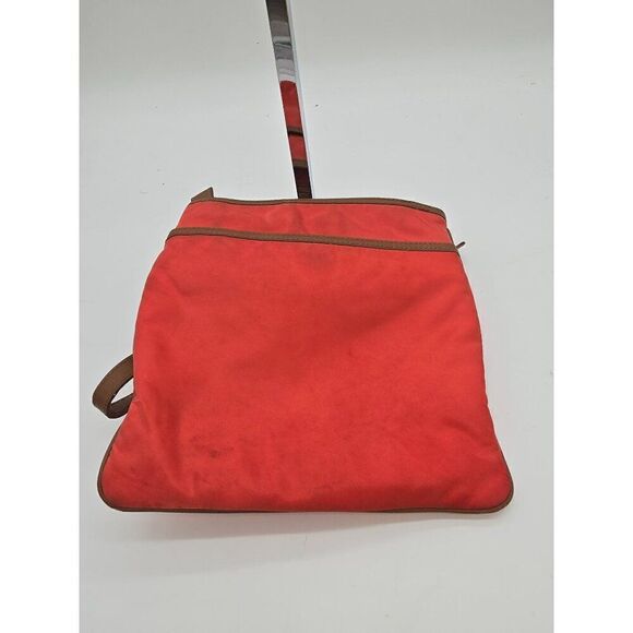 Michael Kors Red & Brown Shoulder Bag With Gold MK Logo & Zip Pocket - Picture 3 of 12